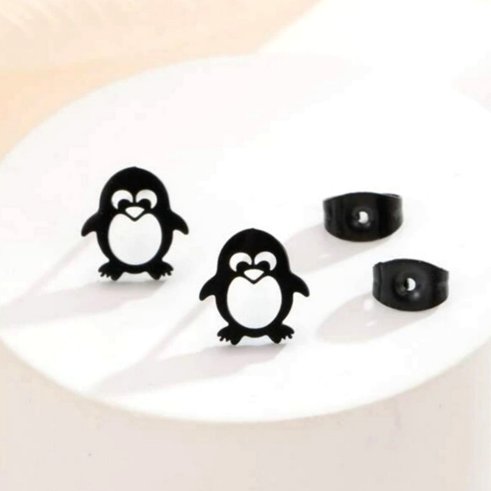 2/20$ 🐧 Black Penguin Stud Earrings ✨️ - Picture 2 of 9